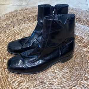 Florsheim Essex Black Leather Side Zip Ankle Boots